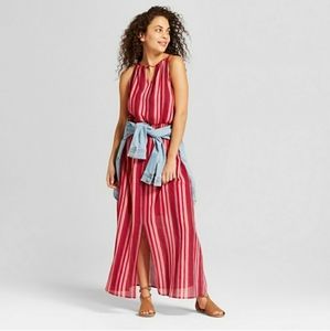 Universal Thread Striped Keyhole Maxi Dress